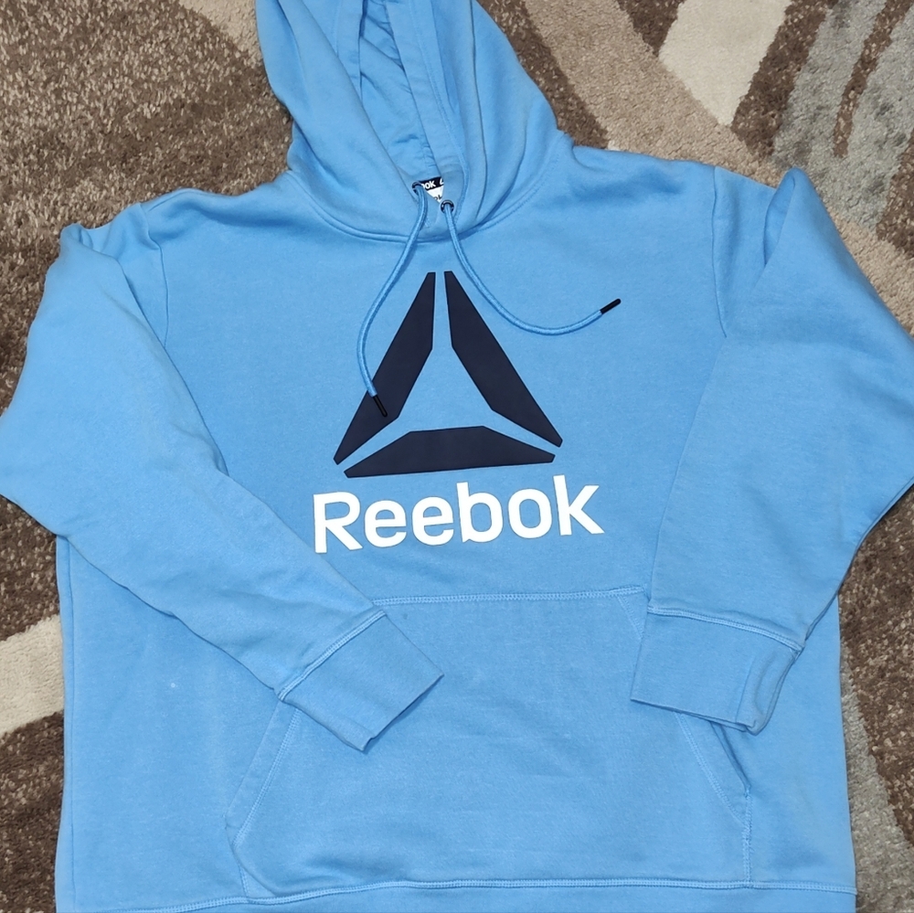 Reebok Sky Blue Hoodie with Logo In 2XL